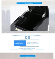Imprimante thermique à découpe automatique 80 mm, haute vitesse, type bureau, avec interface USB, LAN, Bluetooth, WiFi pour impression de reçus, d'étiquettes et de codes-barres