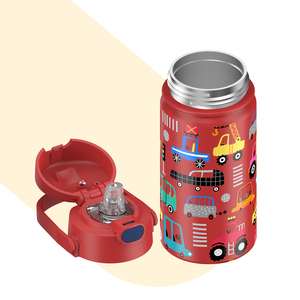 Custom 400ml Double-wall Vacuum Insulated Kid <b>Bottle</b> Leak-proof Red Blue Yellow Stainless Steel Water <b>Bottle</b> With Straw Lid - Product Image 4