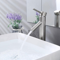 Robinet de lavabo Commercial à un trou pour camping-car, robinet de lavabo à un trou moderne à une poignée, robinet de mélangeur de lavabo de salle de bain noir mat