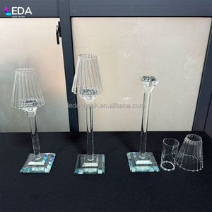 LEDA <b>Crystal</b> Candle Holders Tapered Shape Heat Resistant Reusable Home Decoration - Product Image 2