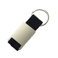 Porte-clés en métal personnalisable avec sangle en nylon colorée pour gravure de logo, cadeau promotionnel personnalisé