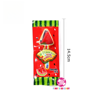Marque privée Caramelo Sucette Saveur de fruits sucrés Bonbons durs à la pastèque Couleur mélangée Bâton lumineux Sucette