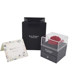 Scatola Regalo con Rose Stabilizzate per <span class=keywords><strong>San</strong></span> Valentino, Confezione Regalo con Gioielli e Rosa Preservata per Proposte di Matrimonio - Product Image 6