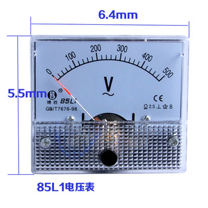 Voltmètre 85L1 500V AC, type pointeur, monophasé, classe 1.5 de précision, matériau ABS - Product Image 3