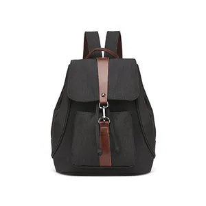 Black fashion small unisex simple backpack classical students travel school backpacks for university students