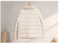 Manteau d'hiver en cuir de mouton pour femmes, col en fourrure de vison, veste matelassée horizontale pour un usage quotidien