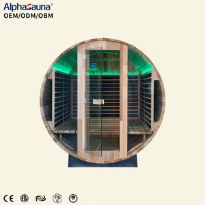 Sauna de vapor infrarroja híbrida de madera <span class=keywords><strong>para</strong></span> exteriores de barril tradicional al por mayor 3 ~ 9kw <span class=keywords><strong>para</strong></span> uso doméstico - Product Image 1