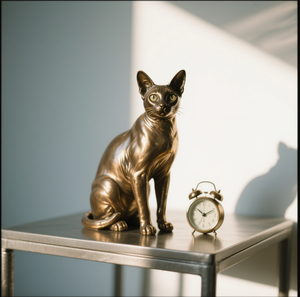 Antiguo gato grande zorro adorno de latón venta al por mayor tradicional Feng Shui té mascota decoración artesanía técnica de fundición - Product Image 3