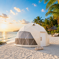 Dôme géodésique certifié CE, tente de glamping ignifuge en PVC 850G, kit complet pour l'hôtellerie de plein air, le glamping et les séjours en gîte