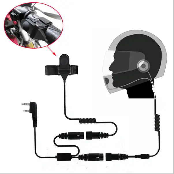 Motosiklet tam yüz kask kulaklık kulaklık için iki yönlü radyo Baofeng Walkie Talkie UV-5R UV-5RA artı BF-888S GT-3 GT-3TP işareti