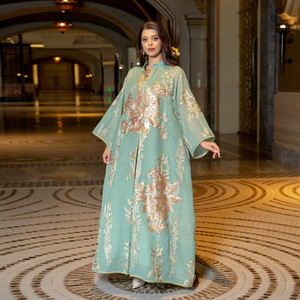 Dubai Pocket Abaya Big Ruffle Sleeves Islamic Clothing Flowy Muslim Dress Flare Cuff Modest Abaya