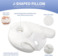 Oreiller cervical orthopédique en forme de J, tricoté, avec design à fosse auriculaire, pour soulager les douleurs cervicales et les ronflements, idéal pour les dormeurs latéraux
