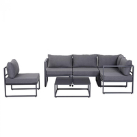 Ensemble de canapés en aluminium en forme de L pour l'extérieur, design moderne personnalisé pour salon, jardin, hôtel et chambre à coucher