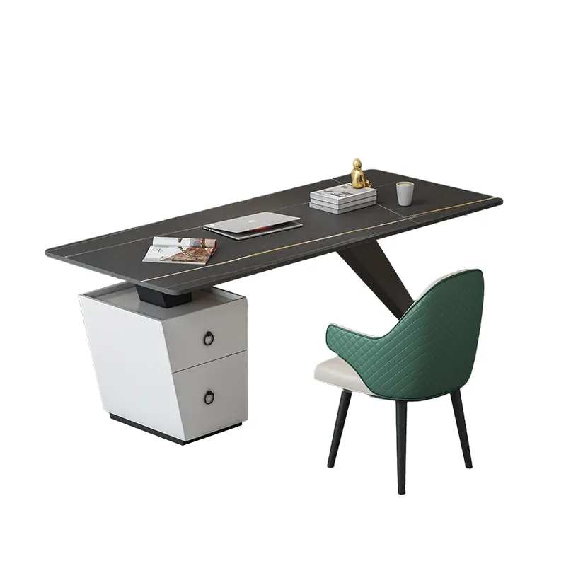 Table d'écriture de bureau de luxe, pour ordinateur portable, de taille personnalisée, haut en marbre, 50 cm