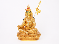 Statue de Padmasambhava en laiton plaqué or faite à la main, Sculpture tibétaine bouddhiste du Guru Rinpoche, Feng Shui personnalisé, Halo en option