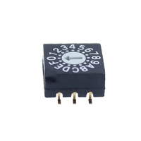 Interruptor Rotatorio DIP de 10 Posiciones para Montaje Superficial, Código SMD, Circuito SPST, Certificado RoHS, Paso de 2.54mm, Negro, 20000 Pasos, Vida Útil Eléctrica