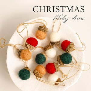 Boule d'acorn en feutre de laine faite à la main, pendentif décoratif pour arbre, matériel de décoration de scène de Noël DIY transfrontalier en sacs - Product Image 5