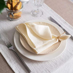 Serviettes de table en coton et lin vert olive clair de haute qualité pour restaurant, vente en gros - Product Image 4