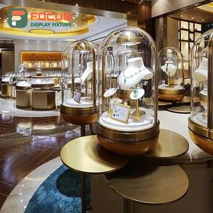 High End Transparent Top Jewelry Counter Glass Display Cabinet Premium LED Light Luxury Jewelry Display Case for Shop - Product Image 4