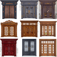 Porte d'entrée double antivol moderne pour villa, surface finie, construction en acier galvanisé, GEMINI GST-51A, taille personnalisable