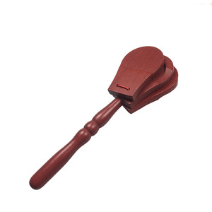 Castagnettes espagnoles à long manche en bois pour enfants, instrument de percussion à sonorité claire, vente en gros à prix abordable - Product Image 1