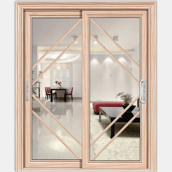 De alta calidad moderna casa de seguridad puerta corredera de vidrio de aluminio