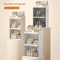 Étagère de rangement cosmétique pliable en plastique pour salle de bain, bureau, chambre à coucher, avec compartiments pour parfums