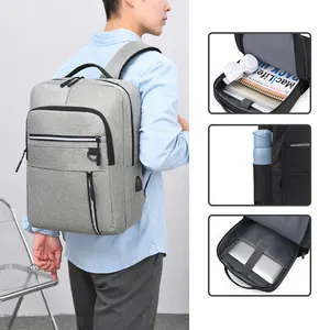 Dizüstü iş seyahat omuz çantası polyester sırt çantası okul erkekler kolej dizüstü usb çanta sırt çantası