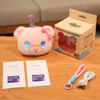 Jouet Compagnon Interactif en Peluche IA, Animal de Compagnie Électronique Intelligent IA de Bureau, Marron Pelucheux, Yeux Étoilés, Cadeau d'Anniversaire pour Enfants, Contrôle par Application