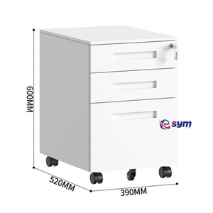 Cassettiera Mobile in Acciaio a 3 Cassetti Stile Industriale, Armadietto Portadocumenti in Metallo Resistente da Scrivania per <span class=keywords><strong>Studio</strong></span> Architettonico - Product Image 1