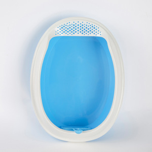 กระบะทรายแมวทรงรี สีชมพู สีฟ้า วัสดุ PP พร้อมที่ตักสำหรับแมว - Product Image 3