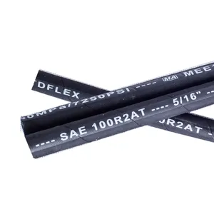 r2 1inch (6000 psi)id-3/8" sae100 durable quality steel wire flexible hydraulic rubber hose