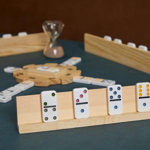 Ensemble de 8 supports en bois de qualité supérieure pour plateaux de <span class=keywords><strong>jeu</strong></span>, organisateur pour <span class=keywords><strong>Mexican</strong></span> <span class=keywords><strong>Train</strong></span>, Chickenfoot et autres jeux - Product Image 5
