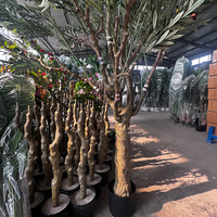 I1207 Arbre d'olivier artificiel détachable en promotion avec petit pot en plastique pour la décoration du salon et de l'entrée