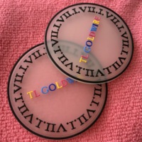 Patch en caoutchouc de silicone transparent imperméable avec logo violet, nouvelle étiquette en PVC transparent à coudre pour T-shirt