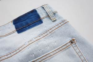 Jeans ks Light <span class=keywords><strong>Bui</strong></span> en coton délavé et déchiré de luxe de qualité supérieure jeans évasés pour hommes vente en gros - Product Image 3