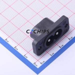 DB-8-7S1 AC Power Connector Through hole Component (THT) Connector IEC 320-C8 1 2 Panel Mount - Product Image 1