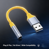 USB-auf-3,5-mm-Kopfhöreranschluss-Adapter, USB-Soundkarte, externer Audio-Adapter, Plug-and-Play für PC, Laptop, Lautsprecher, Gaming