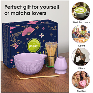 Juego de Té Matcha Tradicional Japonés de Alta Calidad, 4 Piezas, Tazón Grabado, Batidor de Bambú con Diseño de Mariposa, Juegos de Té y Café - Product Image 4