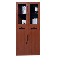 Archivador de almacenamiento de acero con marco estrecho de Metal moderno con 2 puertas de vidrio superiores para uso en el hogar, oficina, dormitorio o sala de estar