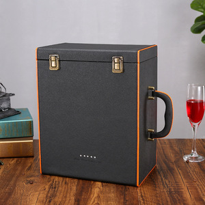 Tùy Chỉnh Sang Trọng Da Hộp Rượu PU Da 6 Cái Rượu Vang Hộp Quà Tặng Bao Bì - Product Image 4