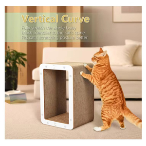 Rascador Modular 3D para Gatos con Pegatinas Blancas y Almohadilla de Cartón Corrugado Conectable DIY para Descanso de Gatos - Product Image 4