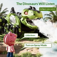 4DRC Dinosaurier Ferngesteuertes Auto aus Kunststoff, Elektrisch, Acht Räder, Sprühfunktion, Geräuschgesteuert, Kinderspielzeug, Geburtstagsgeschenk für Jungen