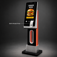 Kiosco de Pago con Pantalla Táctil Sinmar de 24 Pulgadas, Diseño Hueco con Iluminación LED para Interiores, Máquina de Autoservicio con Impresora Térmica