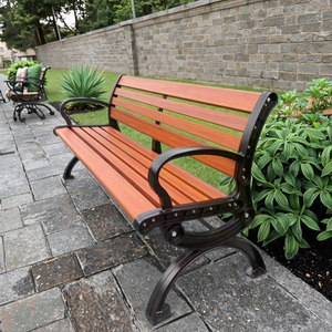 Hiện đại ngoài trời Patio nhựa gỗ băng ghế dự bị với tựa lưng chống nước chống ăn mòn bền 4 chỗ ngồi Công suất - Product Image 4