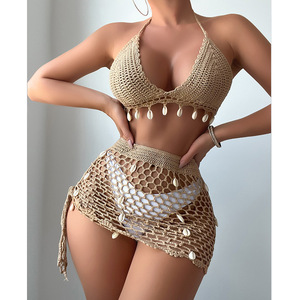 Ensemble de bikini sexy 2026 au crochet fait main, ajouré, avec liens latéraux, pour la plage - Product Image 5