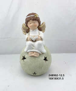 Bán Buôn Đọc Sách Thiên Thần Với Đôi Cánh Vườn Bức Tượng Nhựa Cô Gái Bức Tượng Nhỏ Thiên Thần Bức Tượng - Product Image 4