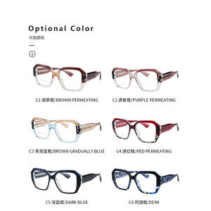 Montures de lunettes œil-de-chat 87202 anti-lumière bleue en acétate TR90, monture complète, design unisexe bicolore - Product Image 3