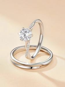 Anillo de Diamante Moissanite de 3CT para Mujer, Ajustable, de Compromiso, Boda, Moda, Lujo, DVVS1, Metal de Oro de 18K, Joyería al por Mayor, Personalizado - Product Image 3