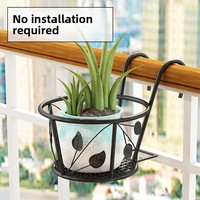 Support de balcon en fer pour pot de fleurs suspendu, support suspendu pour plantes succulentes, panier suspendu durable pour balustrade de balcon